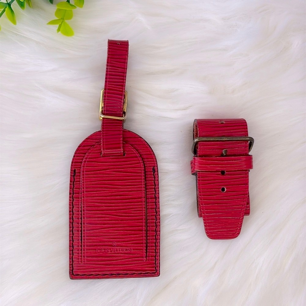 Louis Vuitton Red Epi Luggage Tag & Poignet - Picture 7 of 8